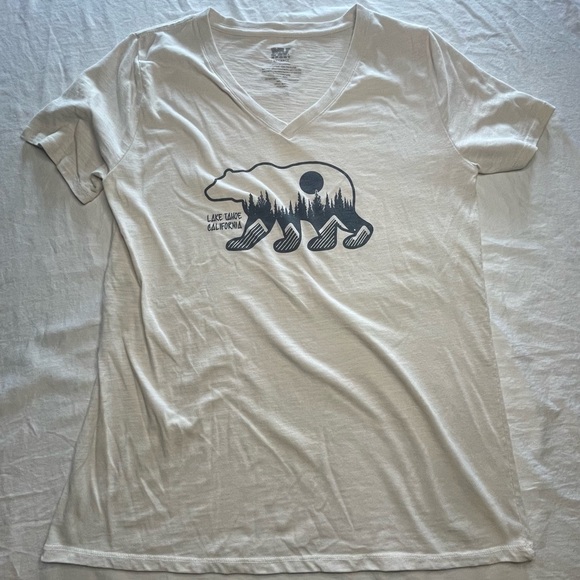 MV Sport Tops - MV Sport Women's 2XL Cream T Shirt Short Sleeve V Neck Cotton Blend Lake Tahoe